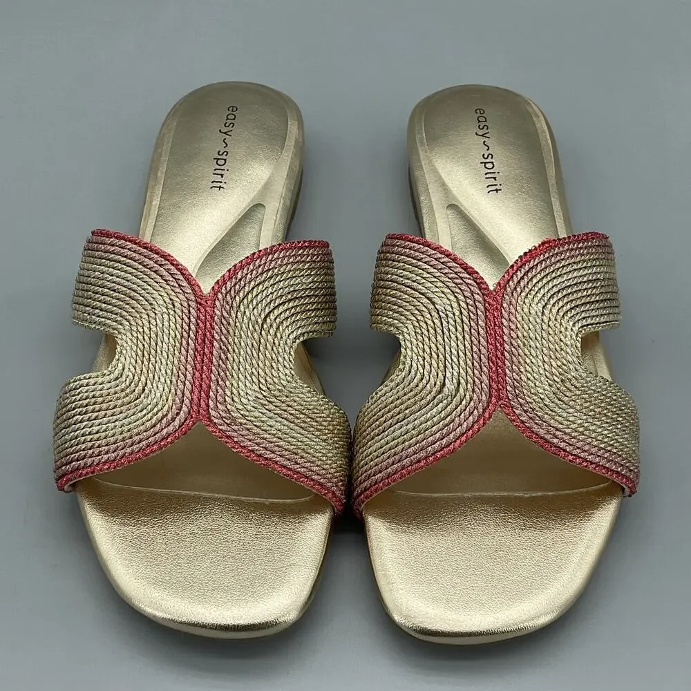 NEW Easy Spirit Women’s Calera Flat Slip on Sandals Light Pink Size 6M